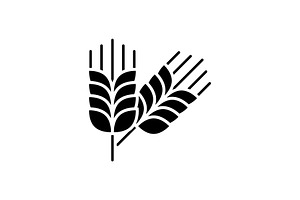 Farm Wheat Ears Black Icon