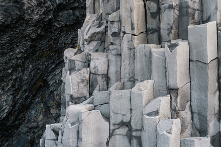 Basalt rock pillars columns at Reynisfjara beach near Vik, South, a Nature Photo by YuriyB