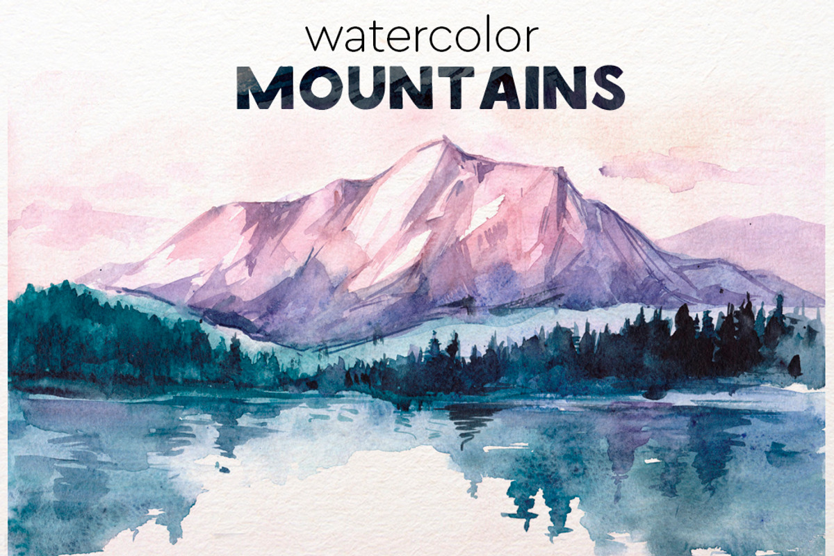 Watercolor mountains, an Illustration by Aksol (Photo 4 of 6)