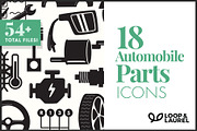 18 Quality Matching Auto Parts Icons, an Icon by LOOP & LAUREL (Thumbnail 1 of 3)