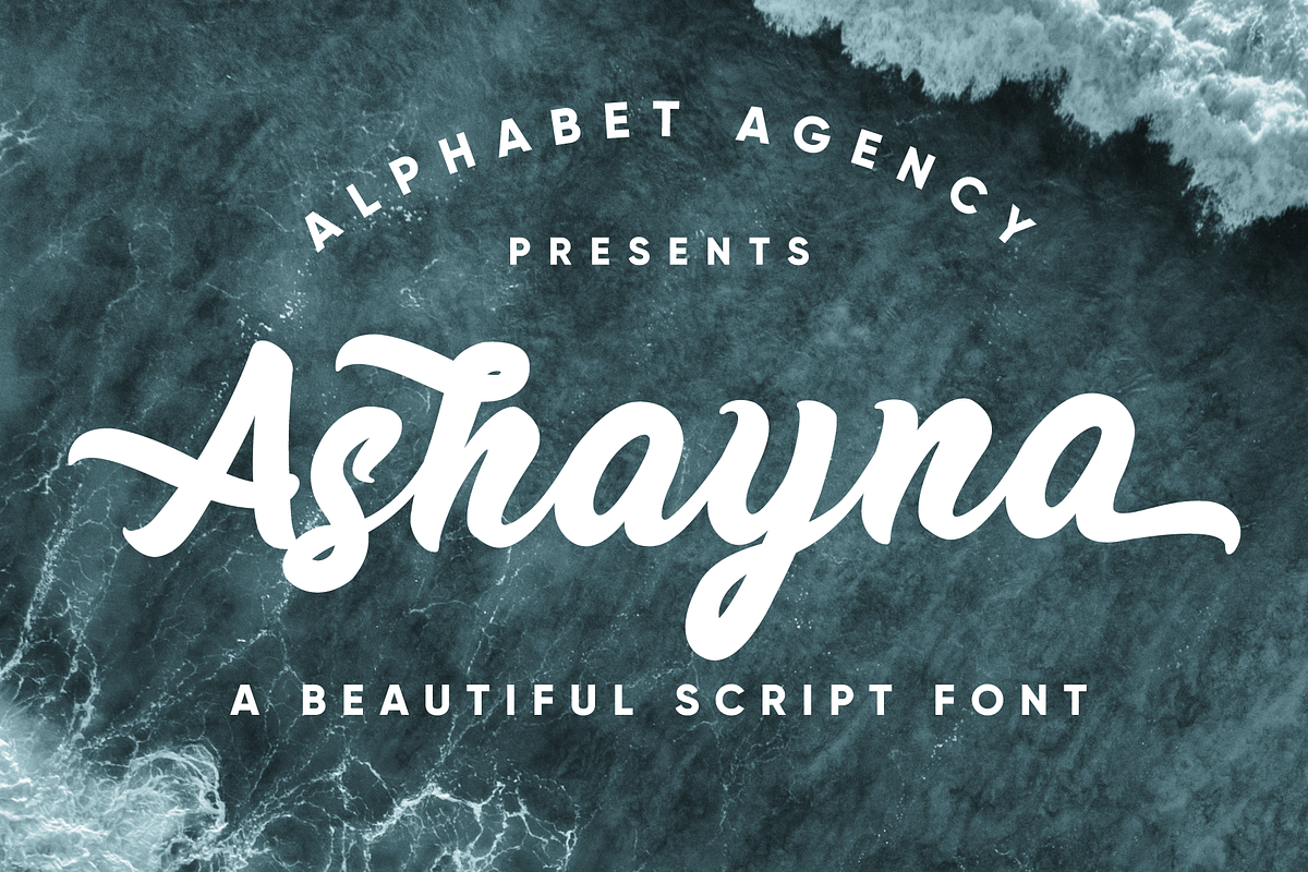 Ashayna Script Font, a Script Font by Alphabet Agency (Photo 1 of 6)