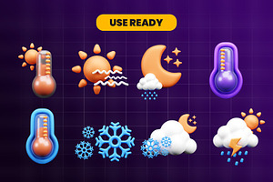 Weather 3d Illustration Icon Pack