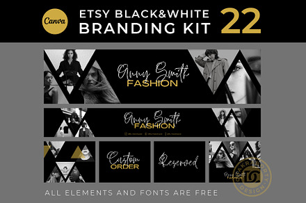 Editable ETSY shop template Canva