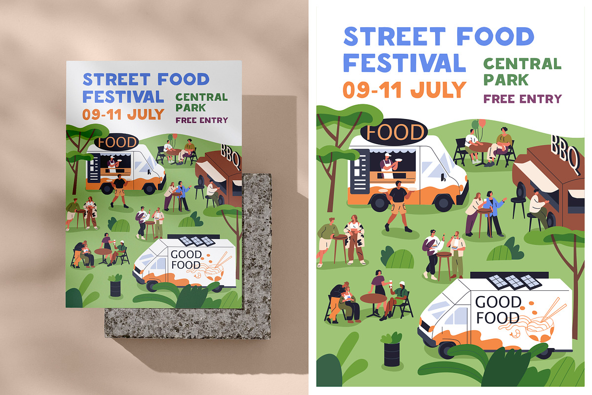 Summer open-air festival posters set, a Background Graphic by Good Studio (Photo 4 of 4)