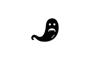 Frightened Ghost Silhouette Vector, an Object Illustration by Vectorium Studio