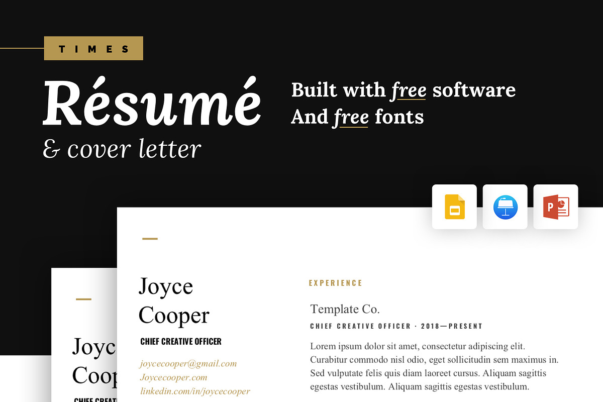 Times - Resume and Cover Letter, a Resume Template by Sleeper Labs (Photo 1 of 5)