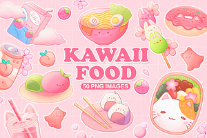 Cute Food Clipart, Kawaii Collection