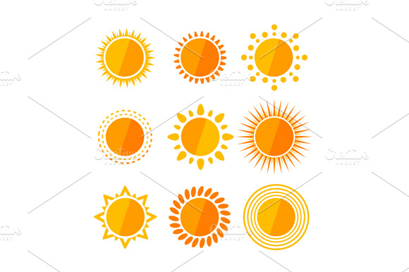 Vector Sun Flat Set