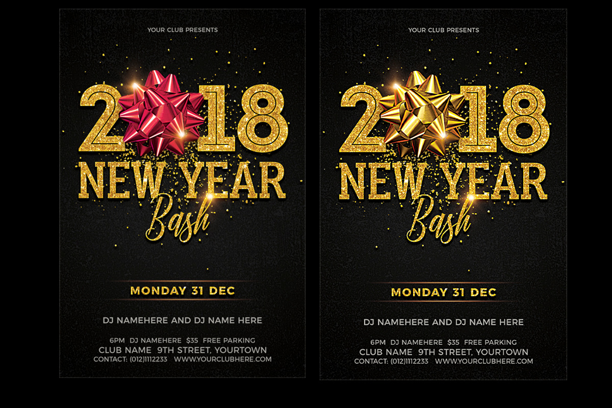 New Year Bash Flyer Template, a Flyer Template by DesignWorkz (Photo 1 of 2)
