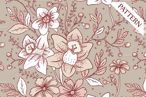 Seamless floral patterns preview 3