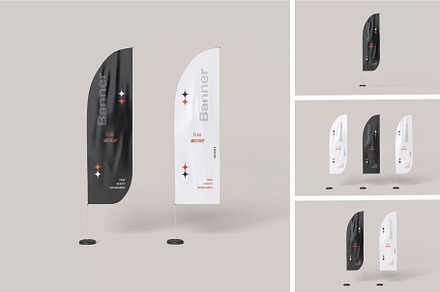 Flag Banner Convex Mockup, an Advertising Mockup by zpackcreative