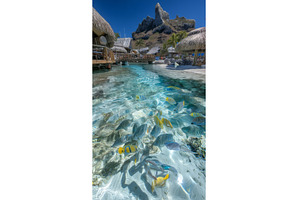 In a clear lagoon surrounded by, a Nature Photo by ZinetroN