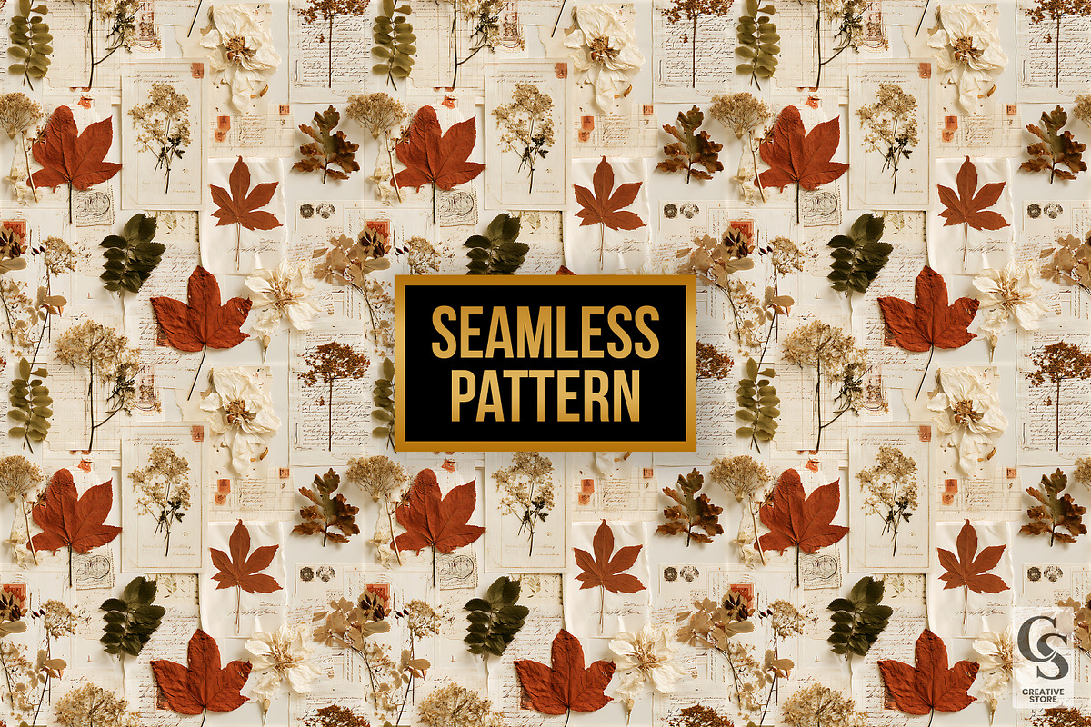 Fall Botanical Ephemera Backgrounds, a Pattern Graphic by Creative Store (Photo 4 of 5)