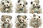 Whimsical Spring Panda Clipart, an Illustration by Designking (Thumbnail 3 of 5)