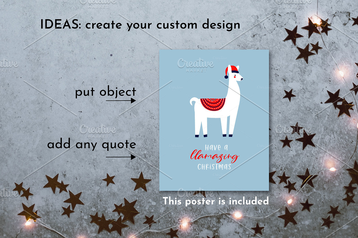 Llama Clipart. Christmas Llama, an Object Graphic by AvaAva (Photo 2 of 4)