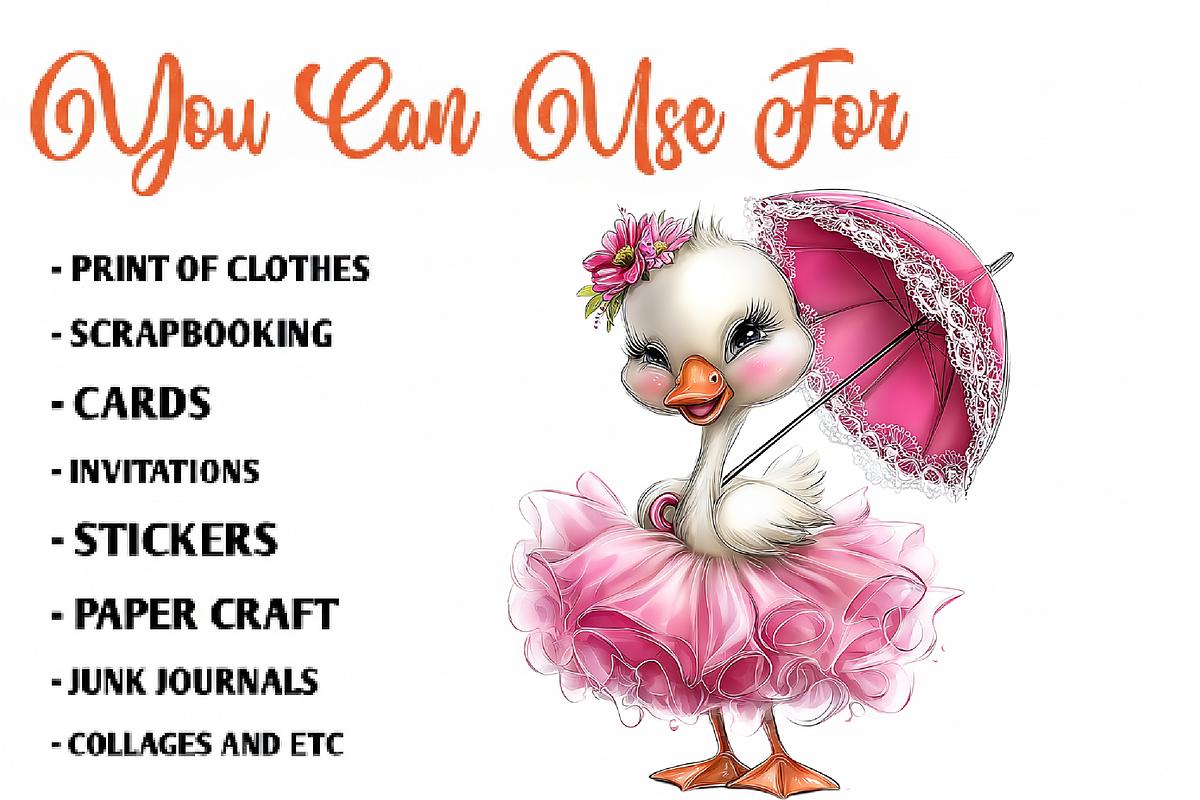 Coquette Goose Clipart PNG, an Illustration by CreationArt (Photo 5 of 7)