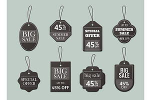Black retail price tag set with, an Object Illustration by art PVP - market
