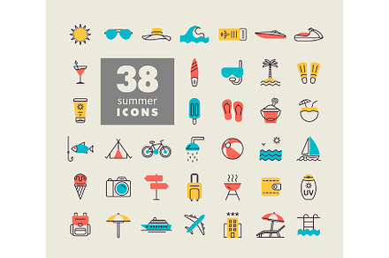 38 Summer vector icons, an Icon by Nasik-Nosik