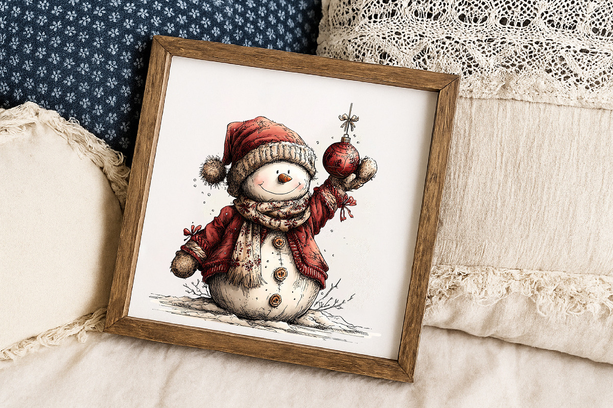 Festive Snowman Winter Clipart, an Illustration by Libby Wishes (Photo 4 of 8)