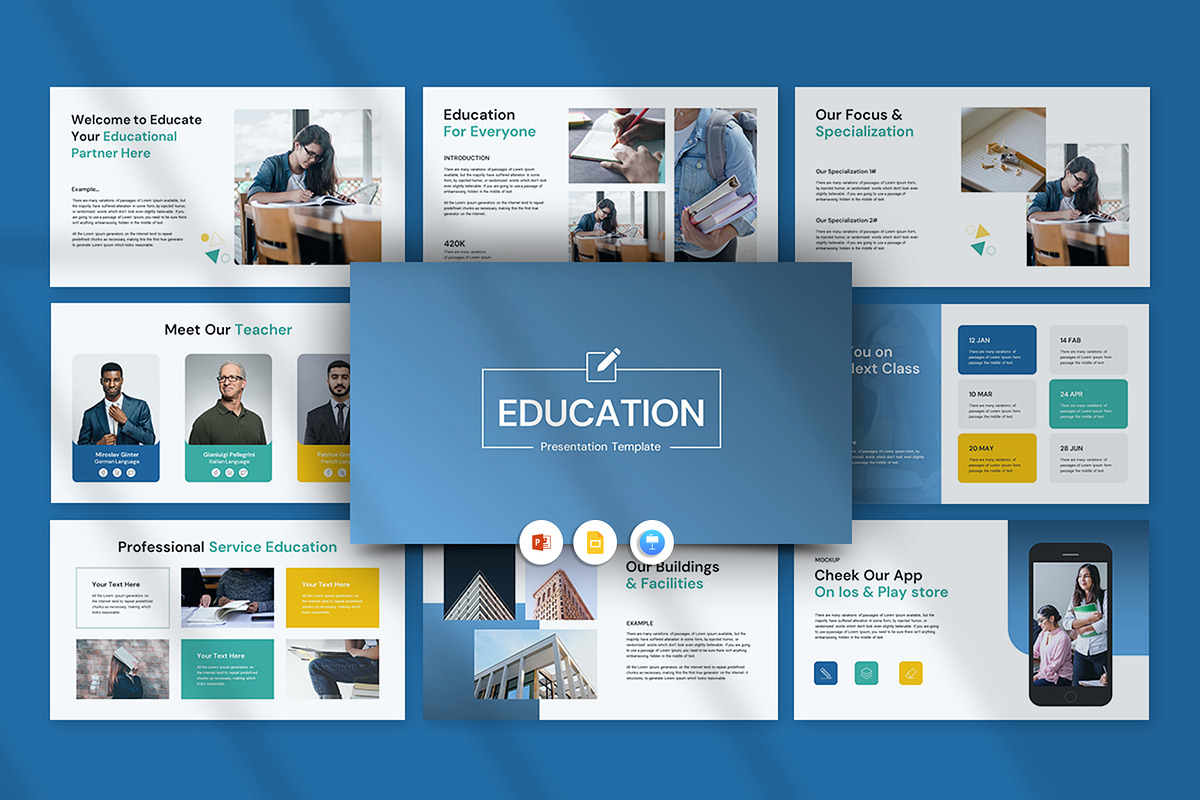 Education Presentation Template, a Presentation Template by Slide_Genius1 (Photo 1 of 6)