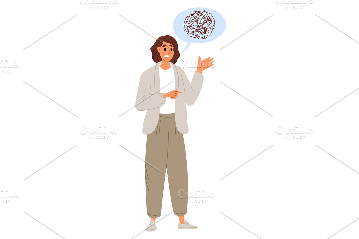 Young woman experiences difficulties, a Person Illustration by Vectorbuum