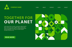 Green landing page of ecology busine, an Illustration by Buch&Bee