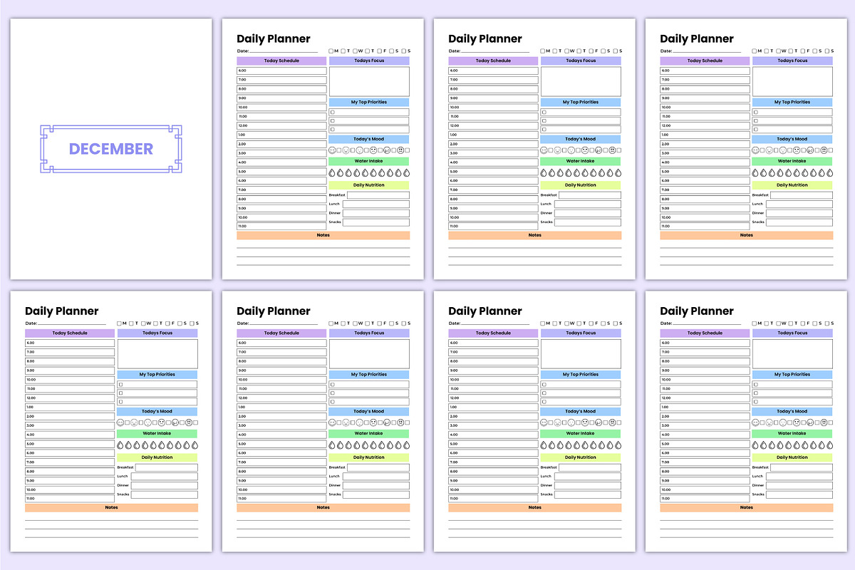 Undated Full Year Daily Planner, a Stationery Template by Mustafiz (Photo 4 of 4)