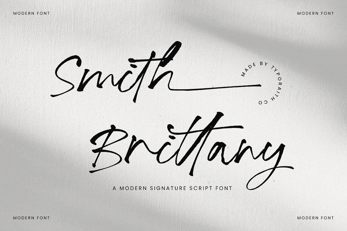 Smith Brittany Signature Script Font, a Script Font by Typoraith Co (Photo 1 of 15)