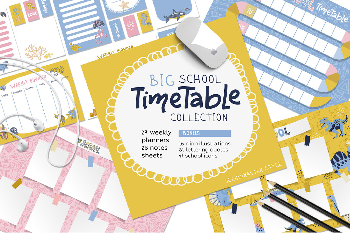 School weekly planners collection, a Stationery Template by Lana Sham (Photo 1 of 14)