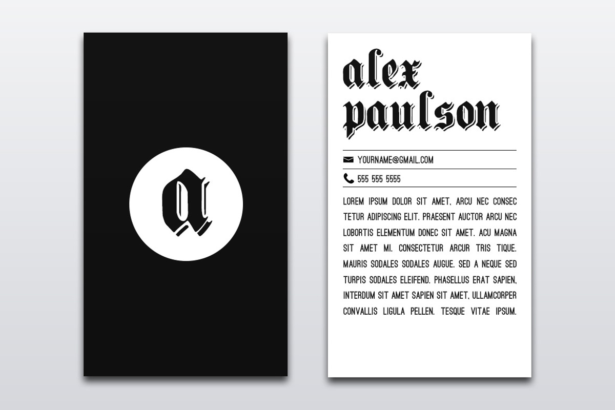 Black and White Business Card 015, a Business Card Template by Nonaglyph Design (Photo 3 of 9)