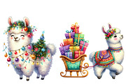 Funny Christmas Llama clipart, an Illustration by Designworld (Thumbnail 4 of 4)