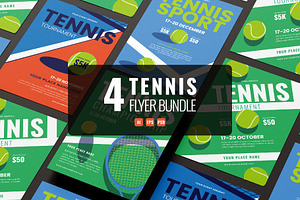 4 Tennis flyer template Bundle, a Flyer Template by Sandypramana