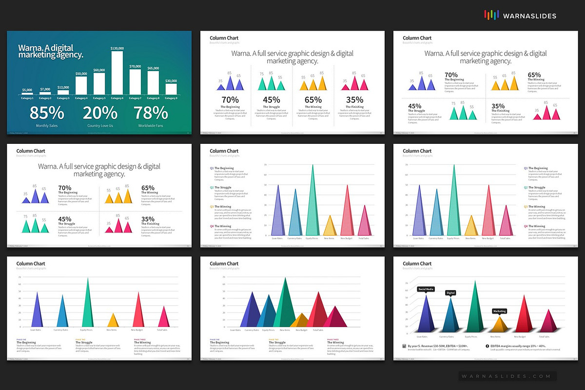 PowerPoint Charts & Graphs, a Presentation Template by Warna Works (Photo 8 of 40)