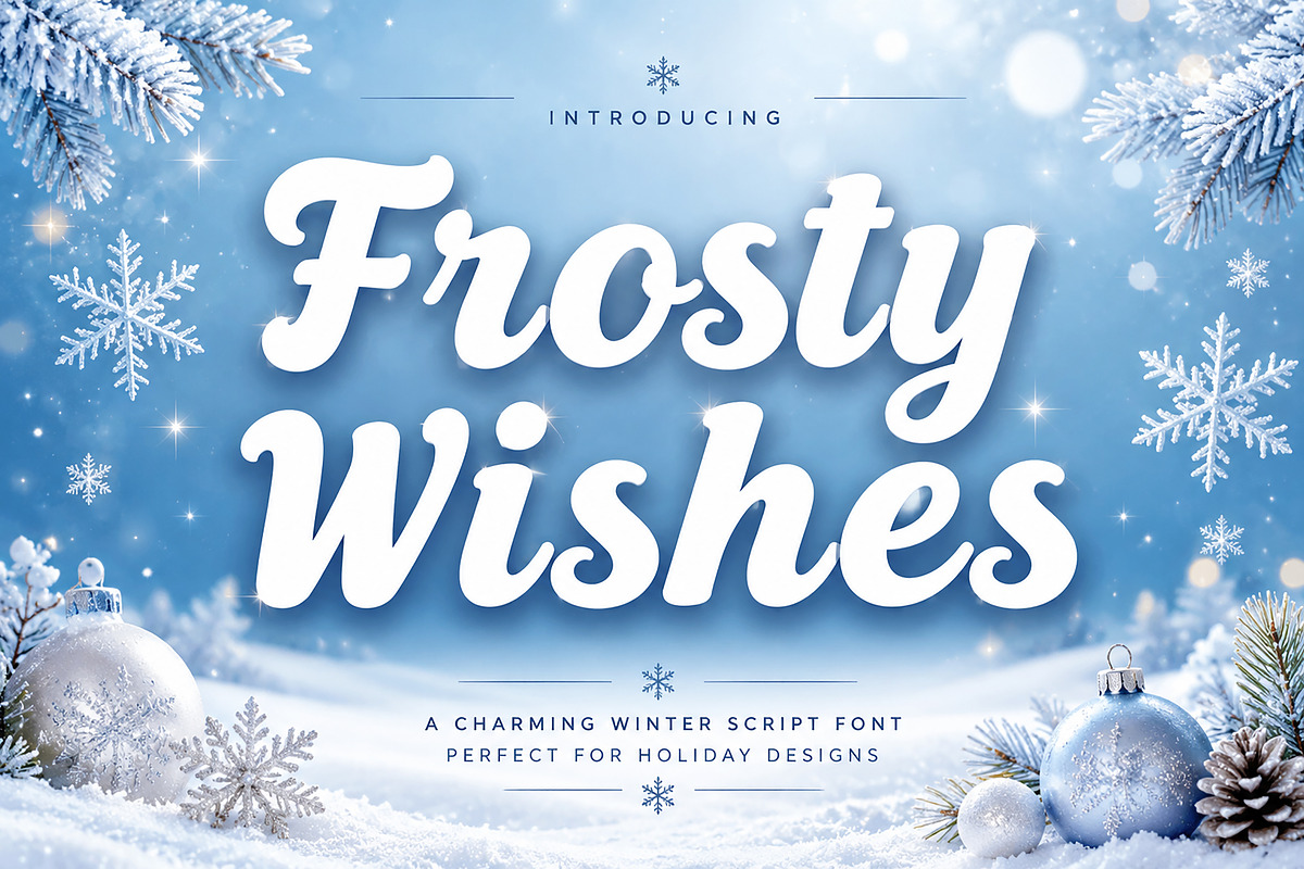 Frosty Wishes, a Script Font by Wow Magic (Photo 1 of 6)