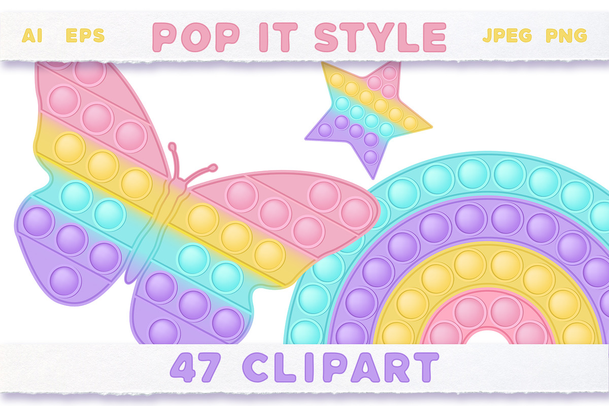 Pop it Fidget Toy Pastel Clipart new, an Education Illustration by VectoriyA (Photo 5 of 7)