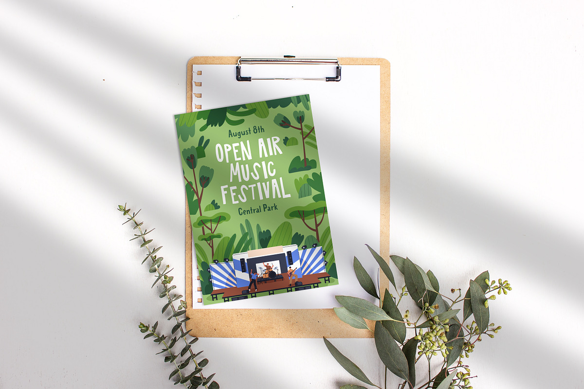 Open-air music fest posters, banner, a Background Graphic by Good Studio (Photo 8 of 11)