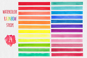 Rainbow Watercolor Texture Set