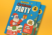 Blue Flat Christmas Party Flyer Set, a Flyer Template by graphicook (Thumbnail 3 of 6)