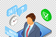 Isometric Online Customer Support, a Person Illustration by TAlex (Thumbnail 5 of 6)