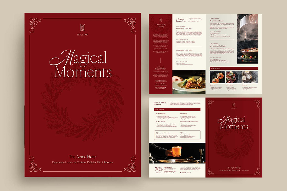 Christmas Dinner Mini Brochure, a Brochure Template by BrandPacks (Photo 2 of 6)