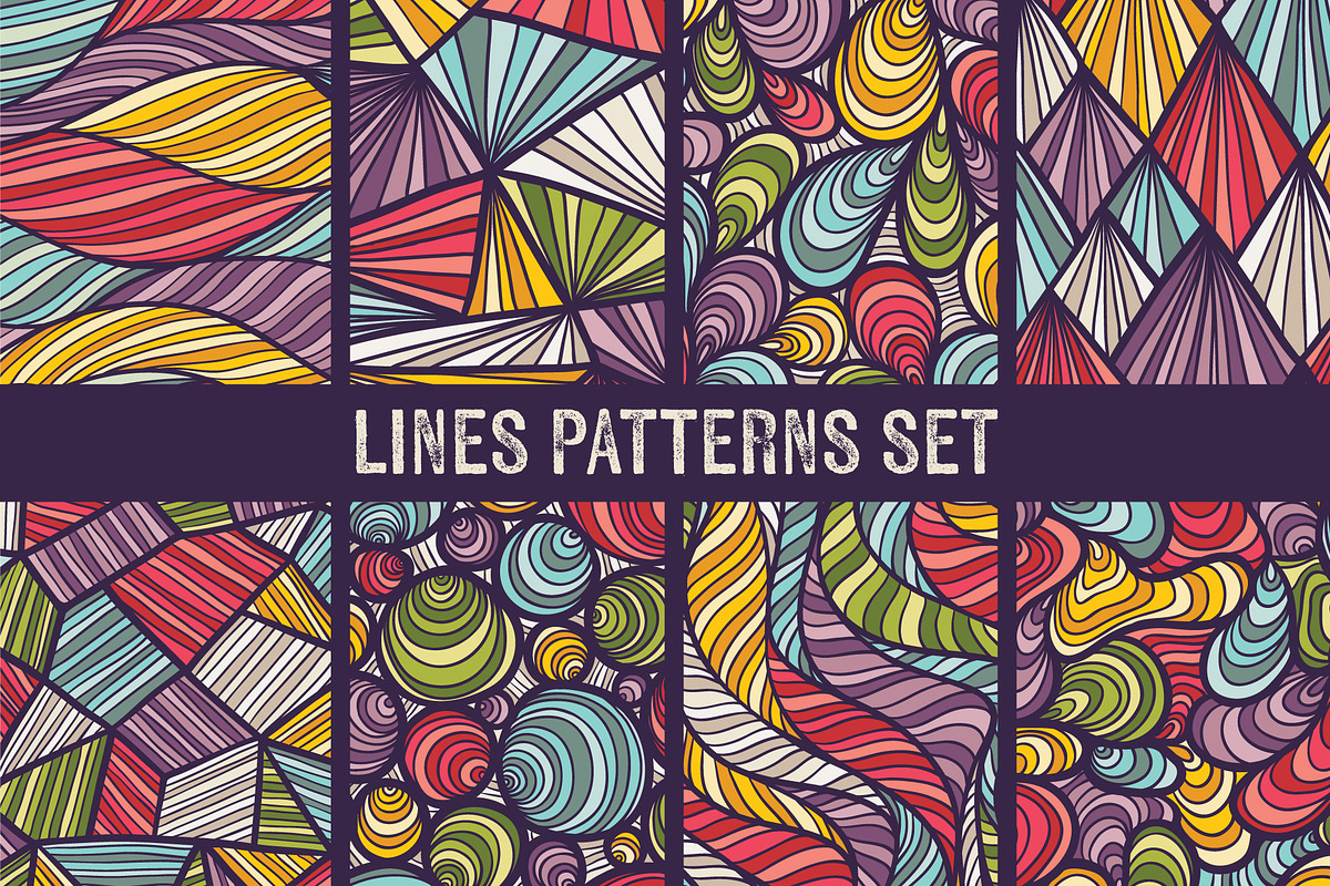 Lines and waves seamless patterns