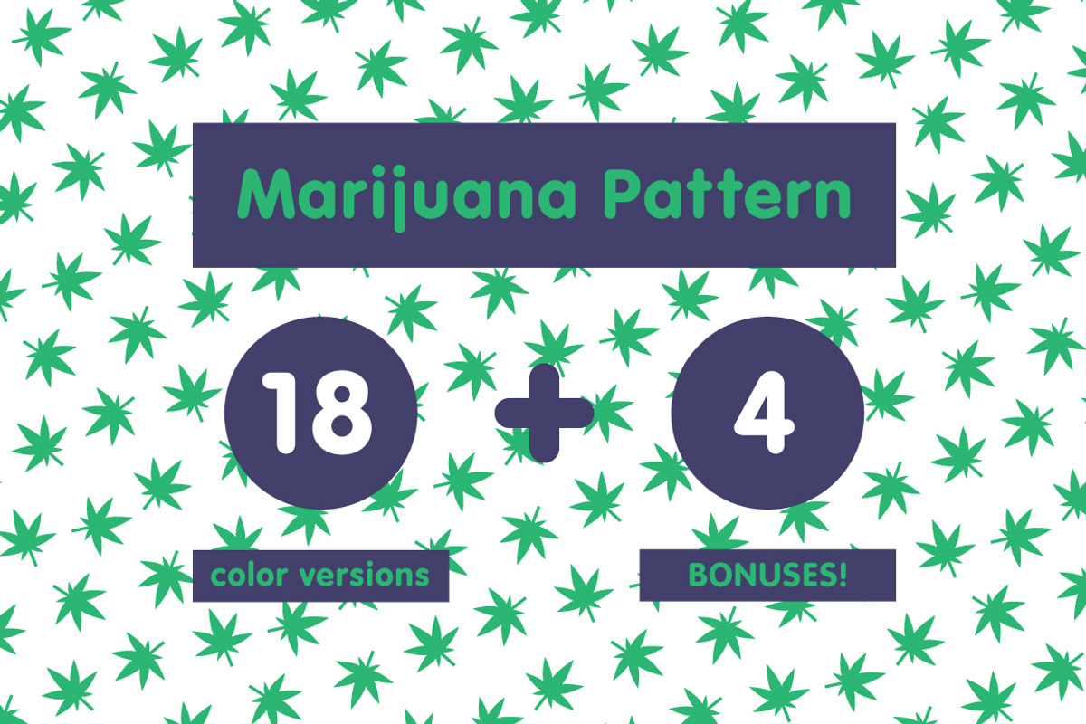 Marijuana Patterns (+ Bonus!), a Pattern Graphic by Chau (Photo 1 of 5)