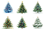 Whimsical Christmas Tree Clipart PNG, an Illustration by SinaCreation (Thumbnail 3 of 7)
