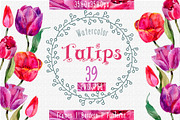 Tulips PNG watercolor flower set, a Seasonal Illustration by WatercolorPNG.com (Thumbnail 1 of 7)