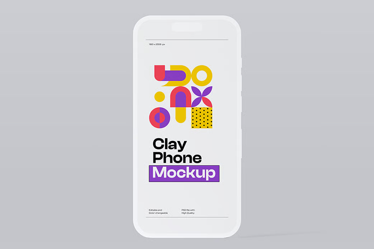 Clay Phone Screen Mockup Set, an Android Mockup by graphicsauce (Photo 3 of 4)