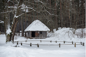 Latvian old wooden house with, an Architecture Photo by COLORFUL