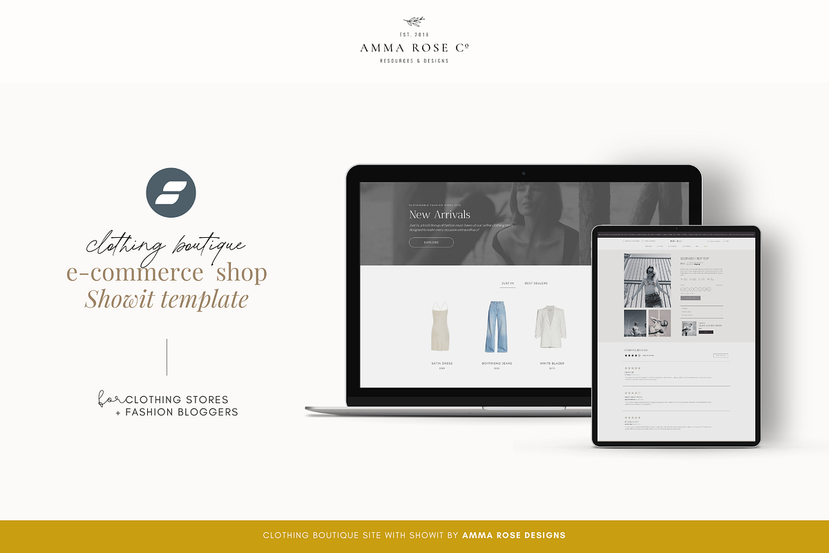 Fashion Showit Website Template, a Websites & App Template by ammarosedesignsllc (Photo 1 of 8)