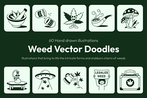 Weed Drawing Illustration Set, an Object Illustration by Vectors Market