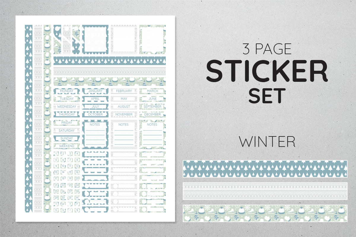 Planner Sticker Set - Winter, an Object Graphic by Lacy's Designs (Photo 1 of 2)