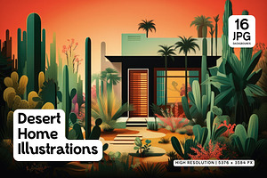 16 Desert Home Illustrations, a Decorative Illustration by HipFonts